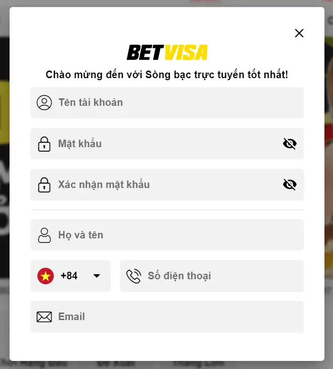 Đăng Ký BETVISA - Hướng Dẫn Cách Đăng Ký Tài Khoản BETVISA
