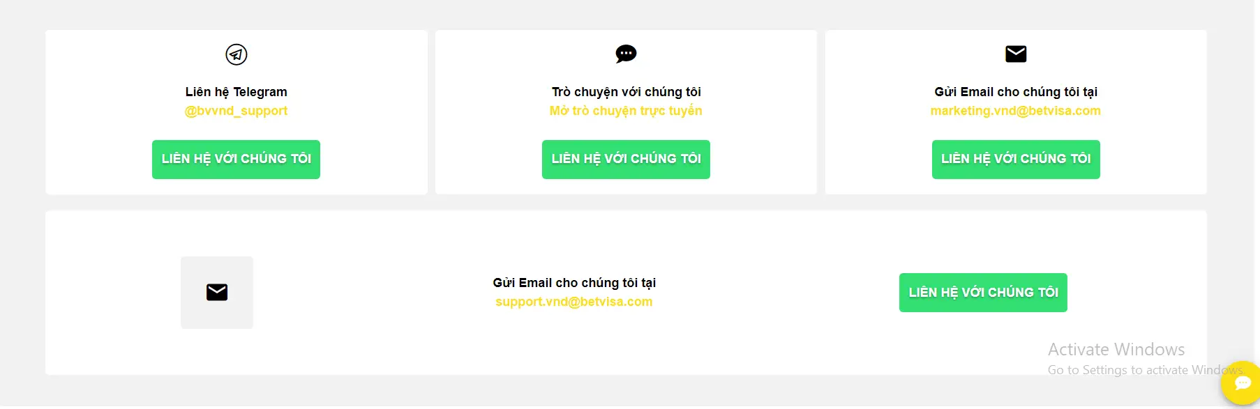 Hướng dẫn Liên hệ Support Betvisa Hướng dẫn Liên hệ Support Betvisa