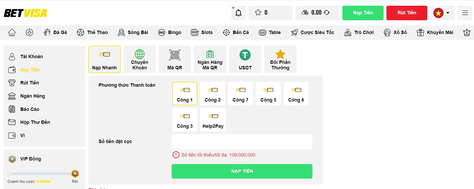 Betvisa nạp tiền chậm: Hướng dẫn giải quyết nhanh chóng